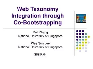 Web Taxonomy Integration through Co-Bootstrapping