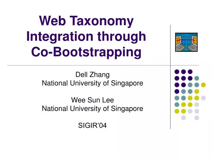 web taxonomy integration through co bootstrapping