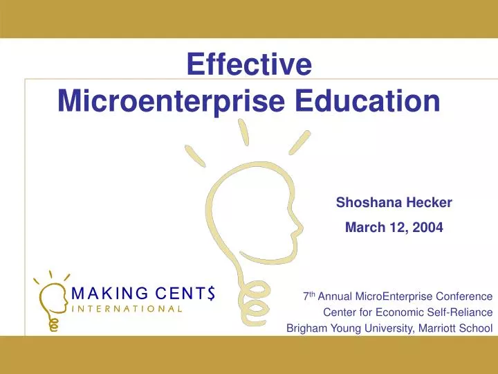 effective microenterprise education