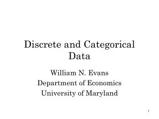 Discrete and Categorical Data