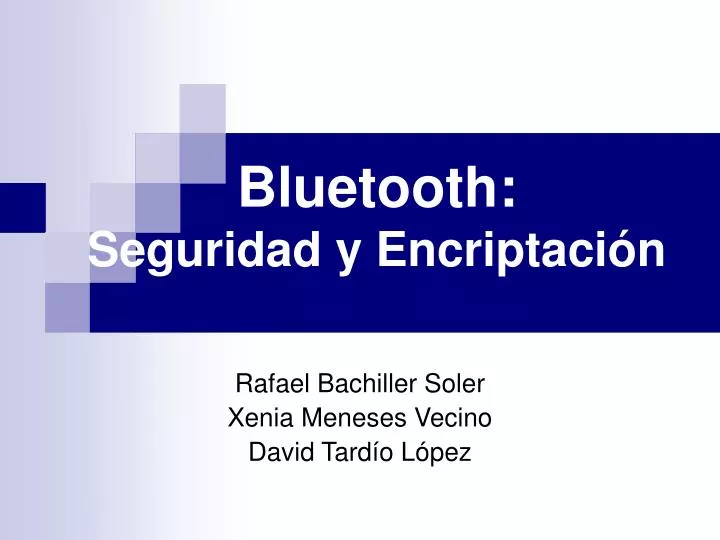 bluetooth seguridad y encriptaci n