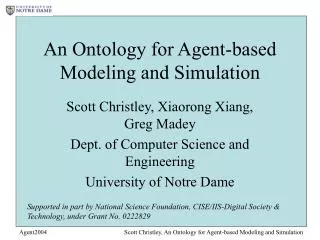 An Ontology for Agent-based Modeling and Simulation