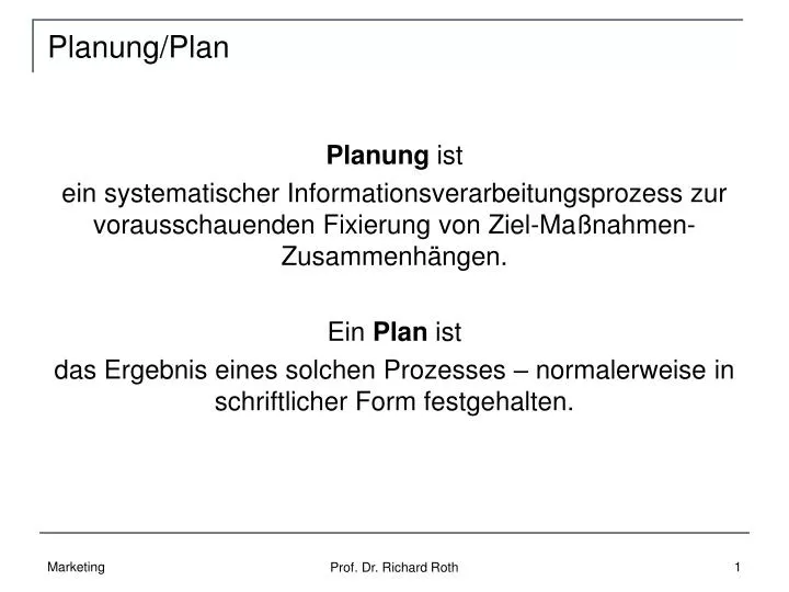planung plan