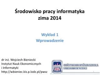 rodowisko pracy informatyka zima 2014