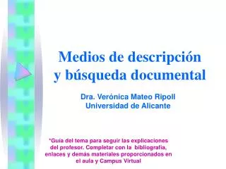 medios de descripci n y b squeda documental