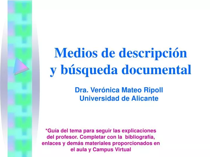 medios de descripci n y b squeda documental