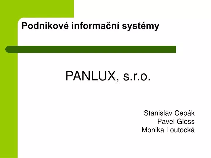 PPT - Podnikové Informační Systémy PowerPoint Presentation, Free ...