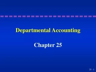 Departmental Accounting