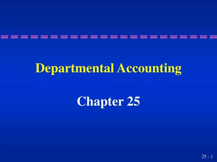 departmental accounting