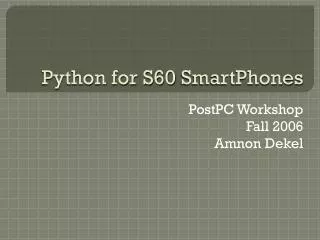 Python for S60 SmartPhones