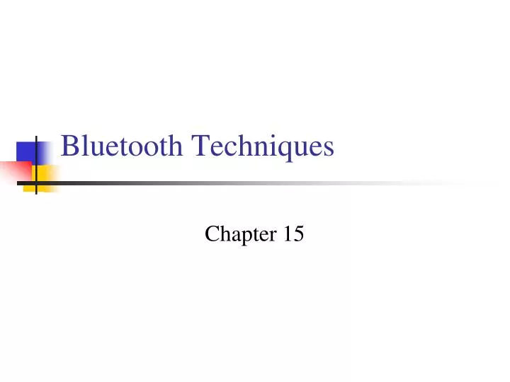 bluetooth techniques