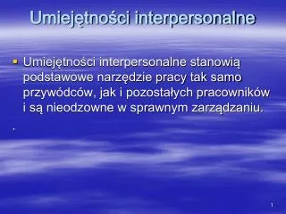 umiej tno ci interpersonalne