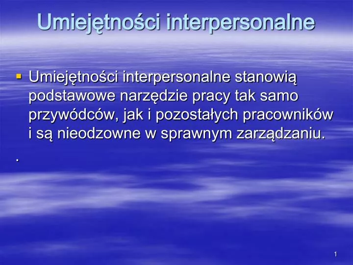 umiej tno ci interpersonalne