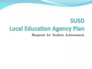 SUSD Local Education Agency Plan