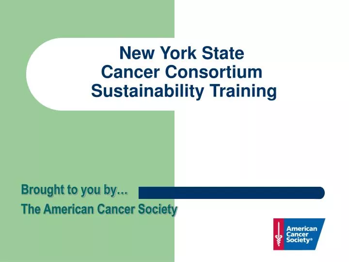 new york state cancer consortium sustainability training