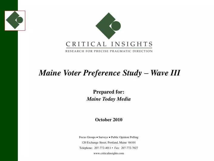 maine voter preference study wave iii