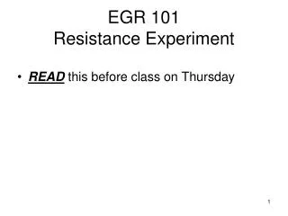 EGR 101 Resistance Experiment