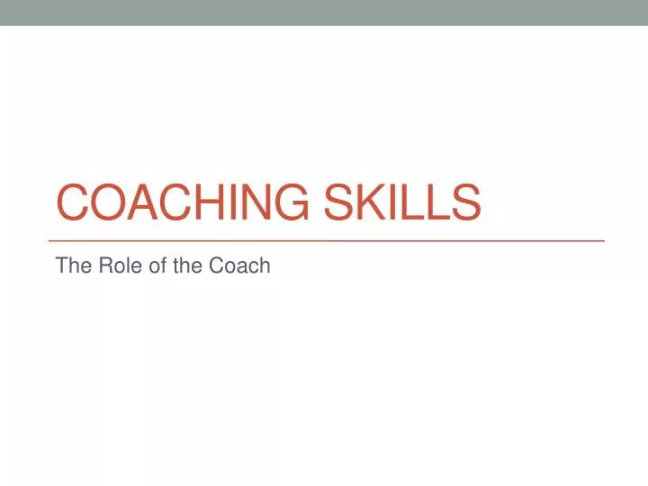 coaching skills