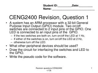 CENG2400 Revision , Question 1