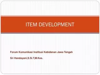 item development