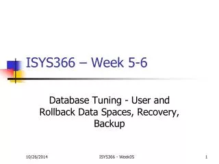 ISYS366 – Week 5-6