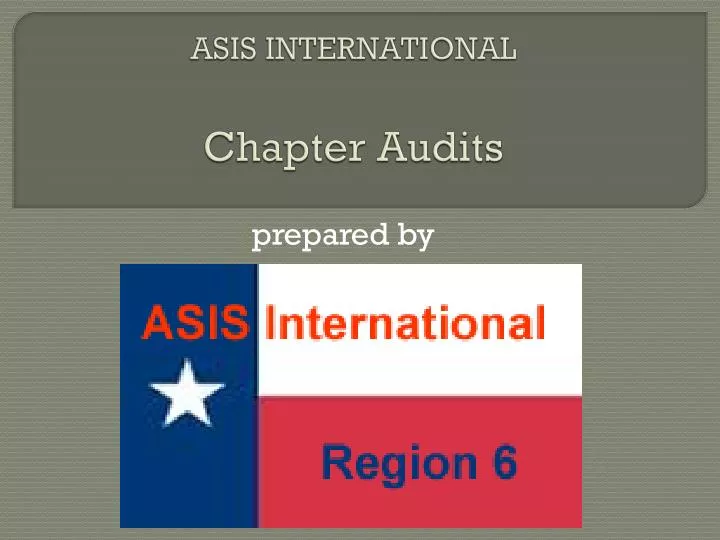 asis international chapter audits