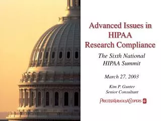 Advanced Issues in HIPAA Research Compliance