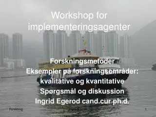 workshop for implementeringsagenter