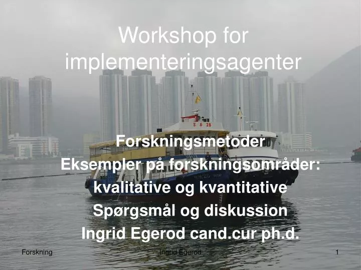 workshop for implementeringsagenter