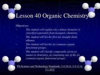 Lesson 40 Organic Chemistry