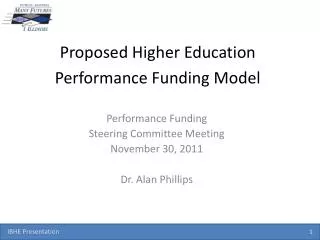 Proposed Higher Education Performance Funding Model