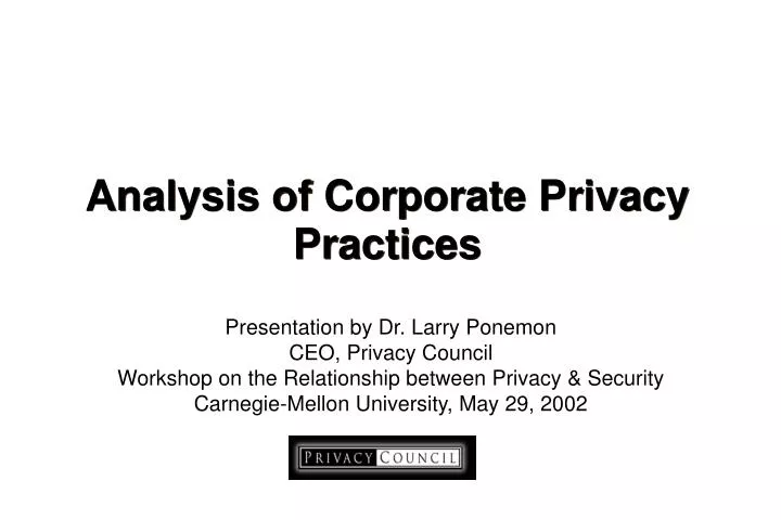 analysis of corporate privacy practices