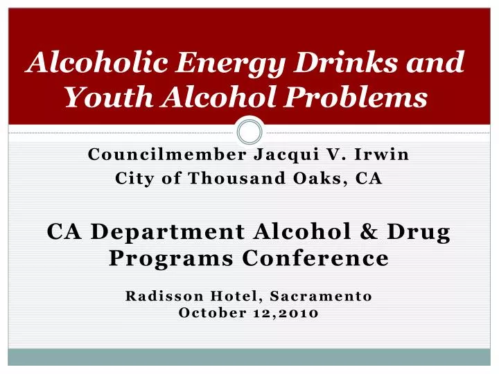 alcoholic energy drinks and youth alcohol problems