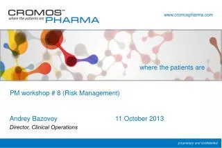 PM workshop # 8 (Risk Management)