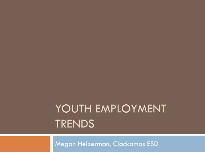 youth employment trends