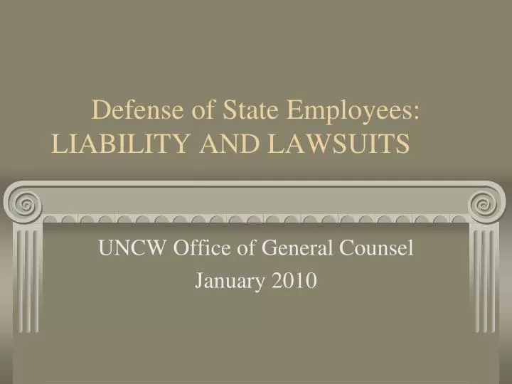 defense of state employees liability and lawsuits