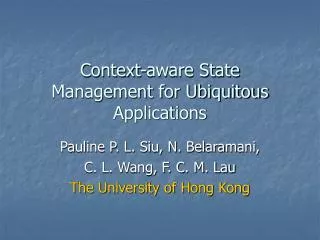 Context-aware State Management for Ubiquitous Applications