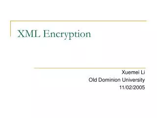 XML Encryption