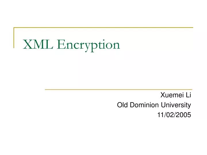 xml encryption