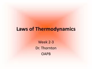 Laws of Thermodynamics