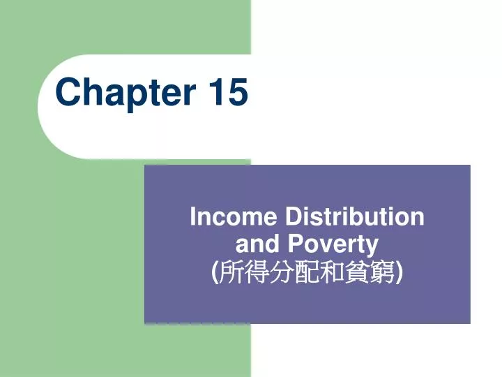income distribution and poverty