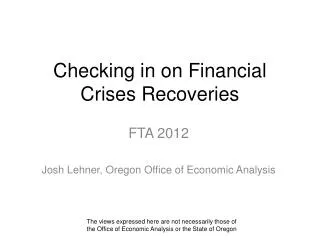 Checking in on Financial Crises Recoveries