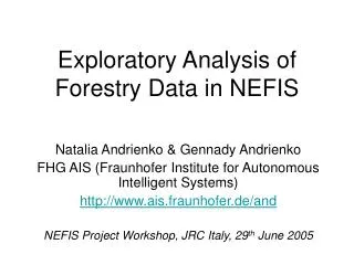 Exploratory Analysis of Forestry Data in NEFIS