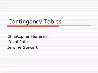 Contingency Tables