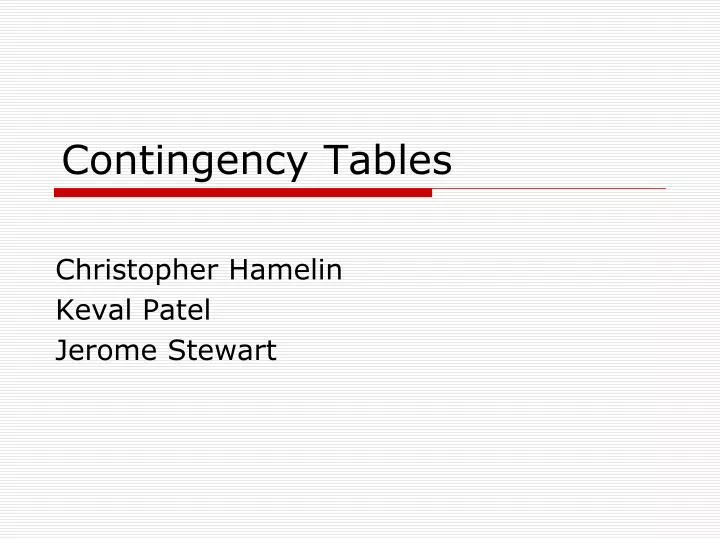 contingency tables