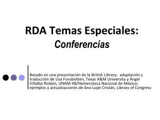 rda temas especiales conferencias