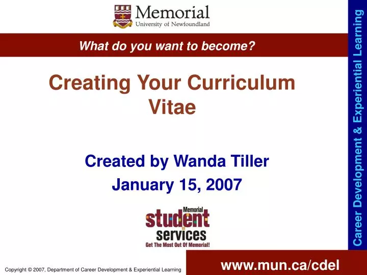 creating your curriculum vitae