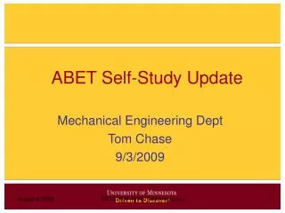 ABET Self-Study Update