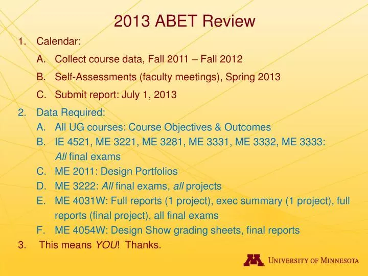2013 abet review