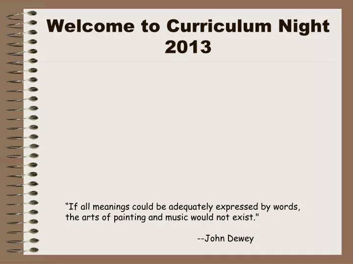 welcome to curriculum night 2013